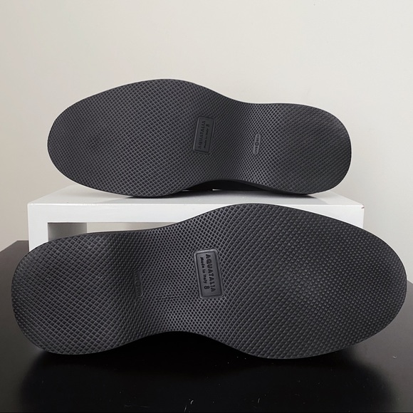 Aquatalia Kurt Black Leather Platform Penny Loafers 8 Italy Nordstrom - Picture 9 of 11